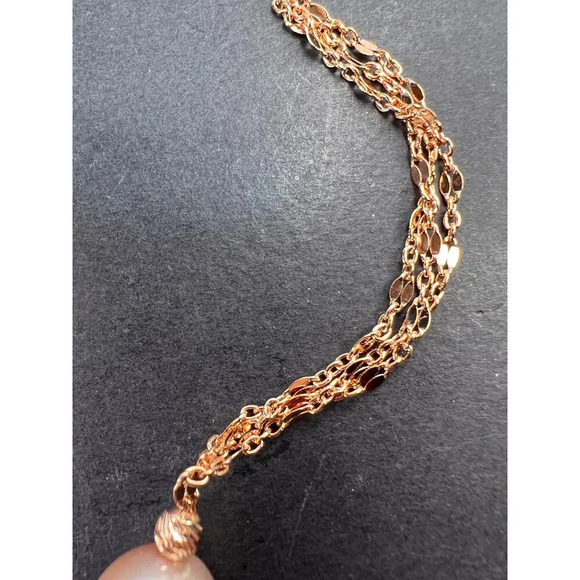 Cultured Freshwater Pearl Rose Gold Over Sterling Silver Necklace - Picture 10 of 11